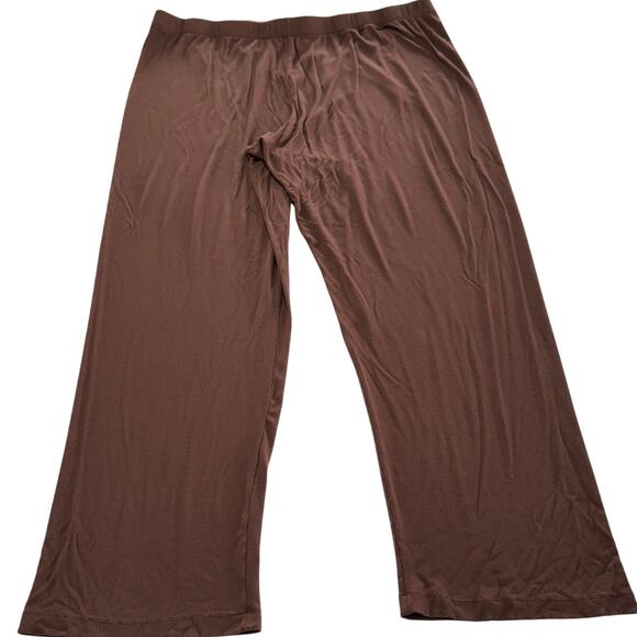 Skims Pants Womens 4X Plus Size Brown Orange Ribbed Knit Stretch - Picture 1 of 7